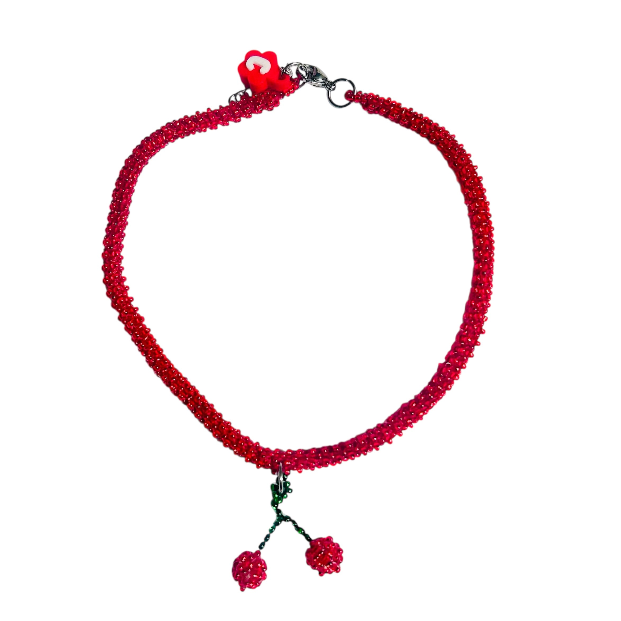 Collar tubular rojo cherry