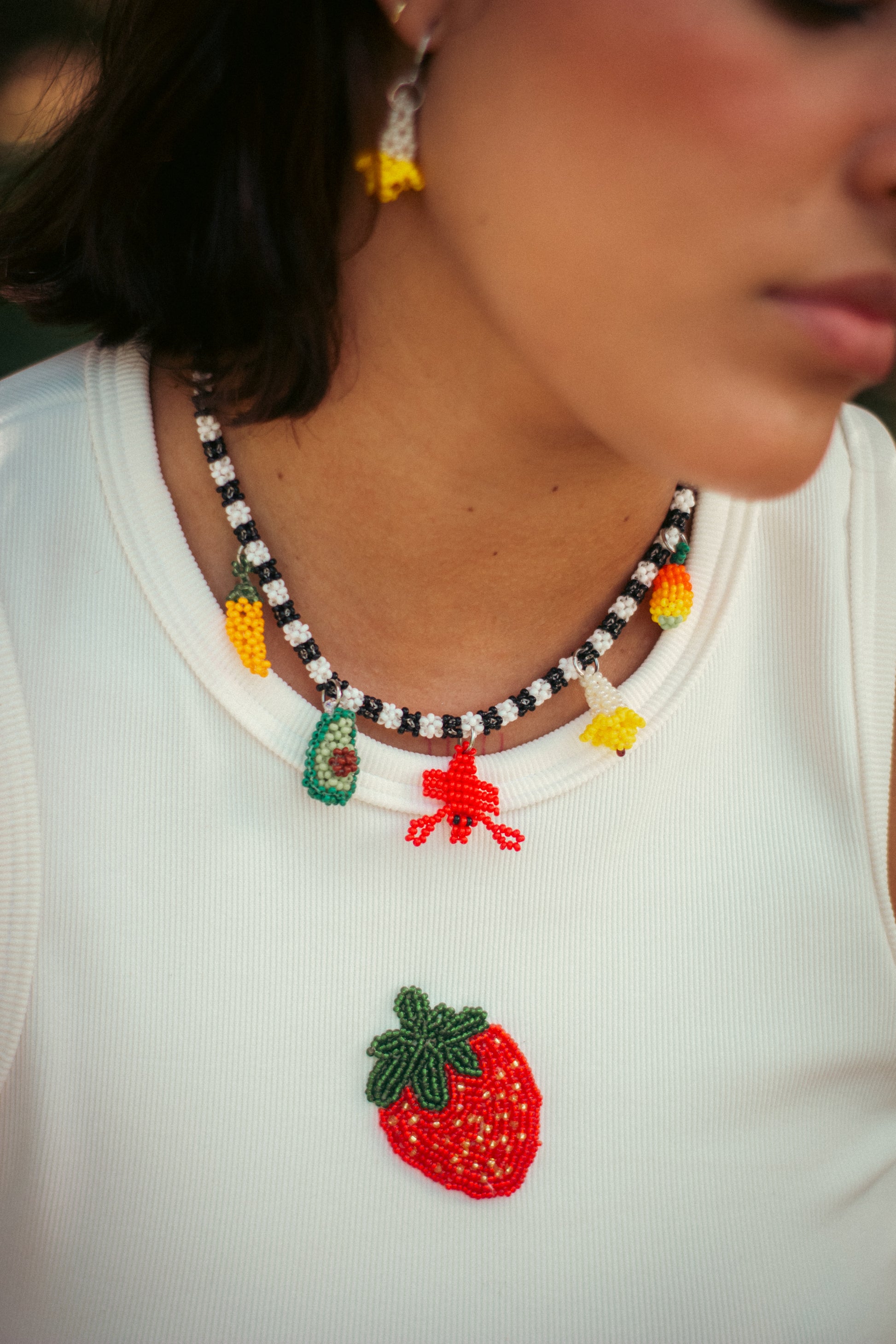 Collar Fresh Love Blanco y Negro