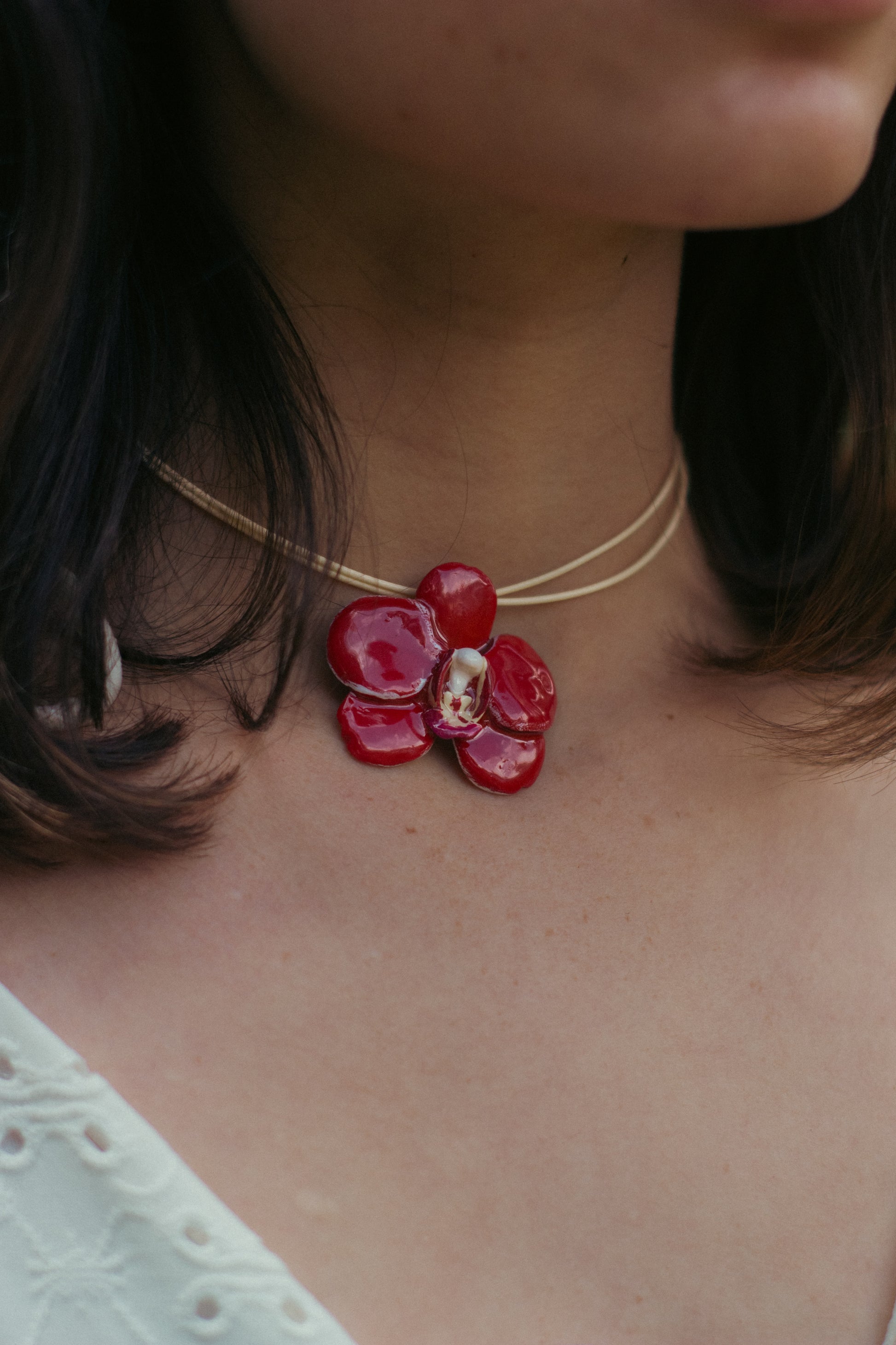 Collar Orquídea Roja