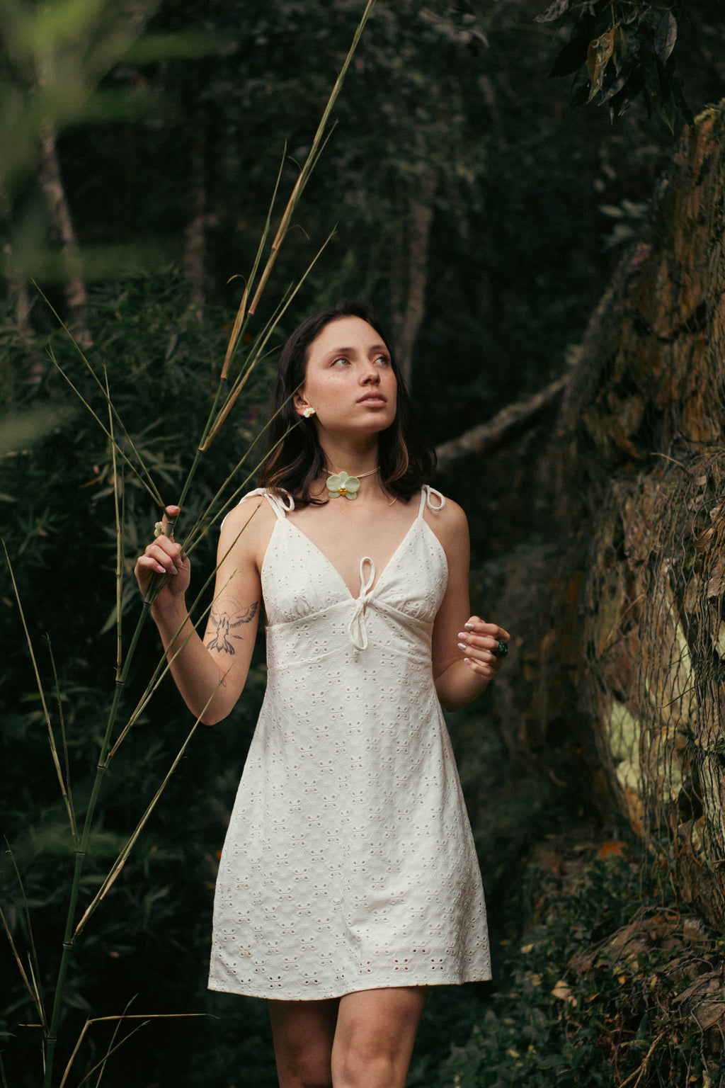 Collar Orquídea Verde Pastel