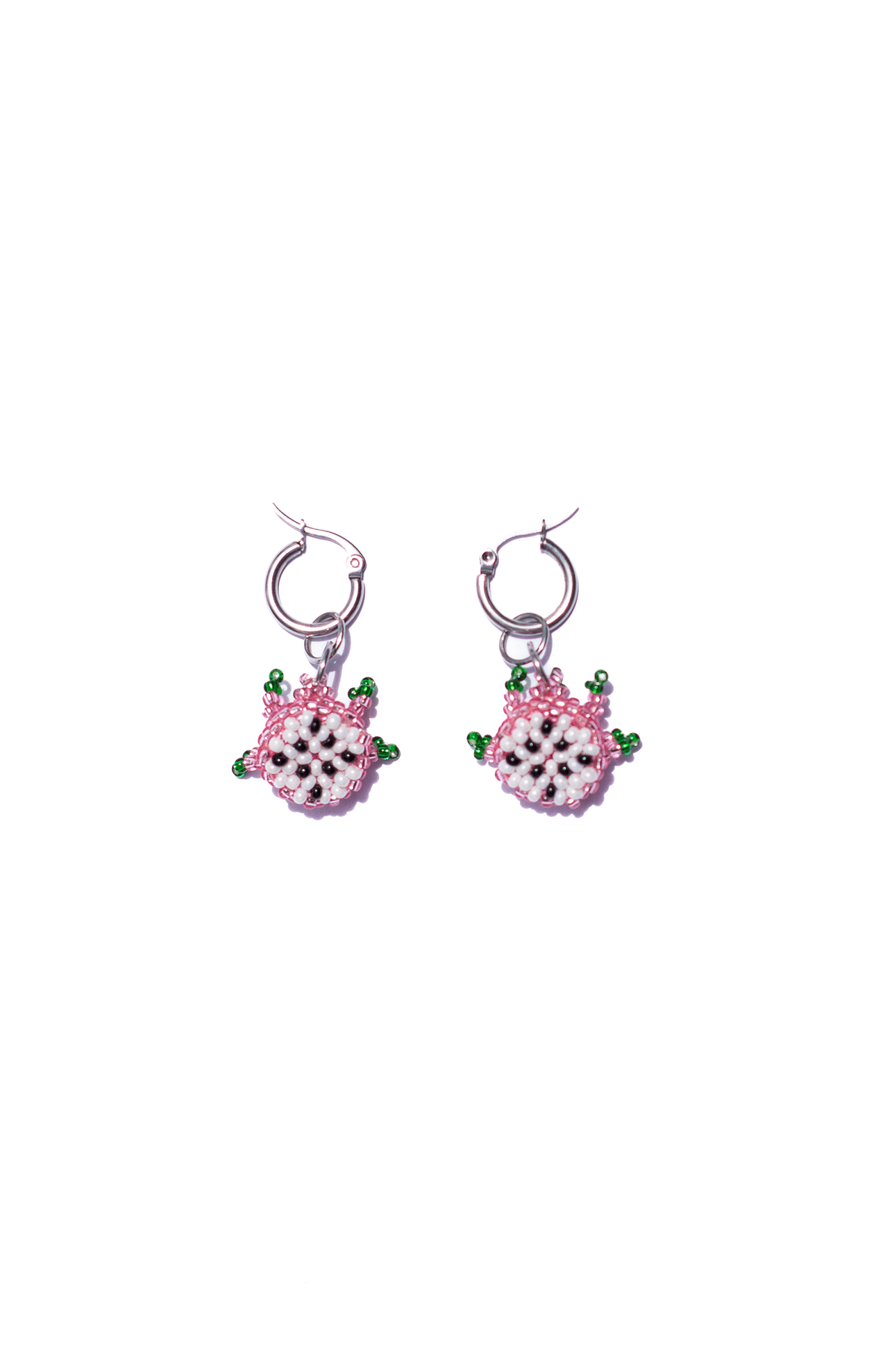 Aretes pitaya rosada mostacilla